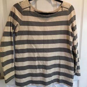 LOFT grey and white long sleeve